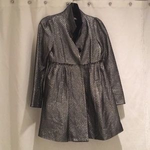 Alice + Olivia silver evening coat